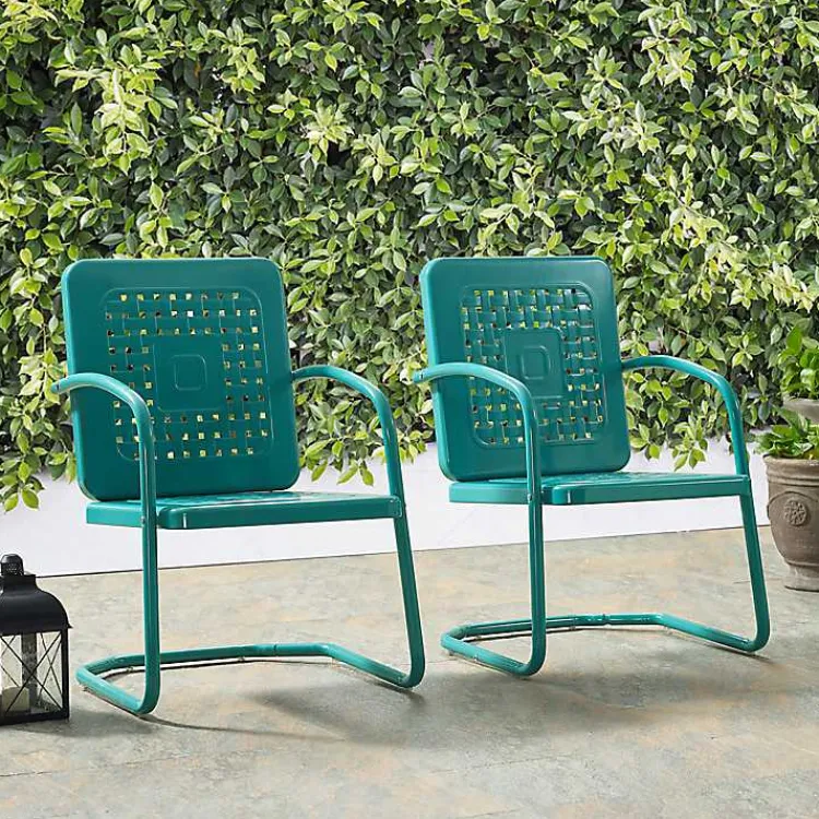 Kirklands Home Retro Basket Weave Chairs, Set of 2 Blue Best