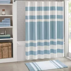 Kirklands Home Blue Reversible Stripe Trim Bath Mat, 45 in. Best