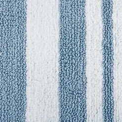 Kirklands Home Blue Reversible Stripe Trim Bath Mat, 72 in. Outlet