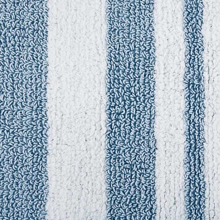 Kirklands Home Blue Reversible Stripe Trim Bath Mat, 72 in. Outlet