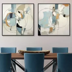 Kirklands Home Blue Rhythms Framed Canvas Art Prints, Set of 2 Clearance