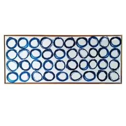 Kirklands Home Blue Rings Framed Canvas Art Print Clearance