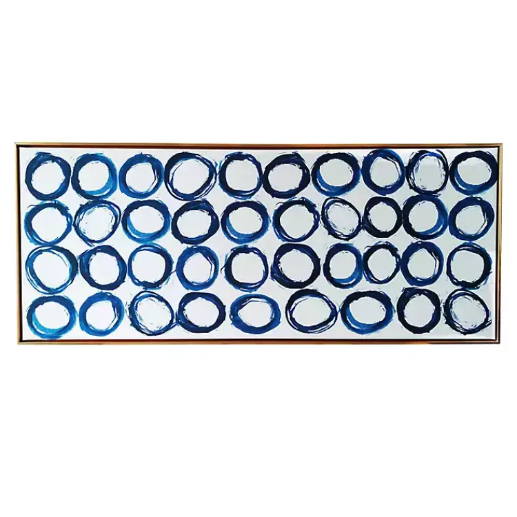 Kirklands Home Blue Rings Framed Canvas Art Print Clearance