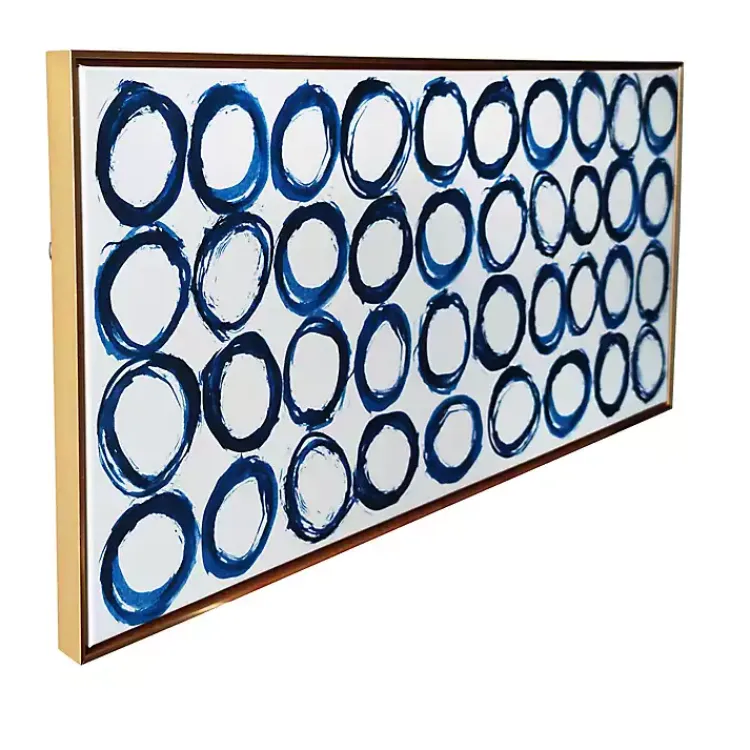 Kirklands Home Blue Rings Framed Canvas Art Print Clearance