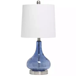 Kirklands Home Rippled Glass Droplet Table Lamp Blue Best