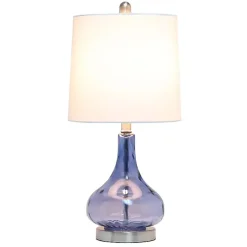 Kirklands Home Rippled Glass Droplet Table Lamp Blue Best