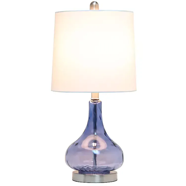 Kirklands Home Rippled Glass Droplet Table Lamp Blue Best