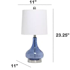 Kirklands Home Rippled Glass Droplet Table Lamp Blue Best