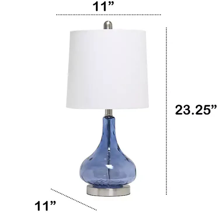 Kirklands Home Rippled Glass Droplet Table Lamp Blue Best