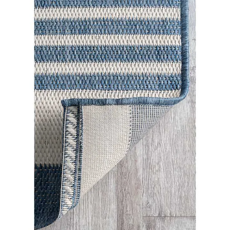 Kirklands Home Robin Stripe Outdoor Rug, 5x8 Blue Discount