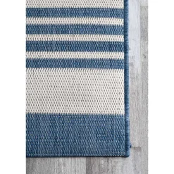 Kirklands Home Robin Stripe Outdoor Rug, 8x11 Blue Hot