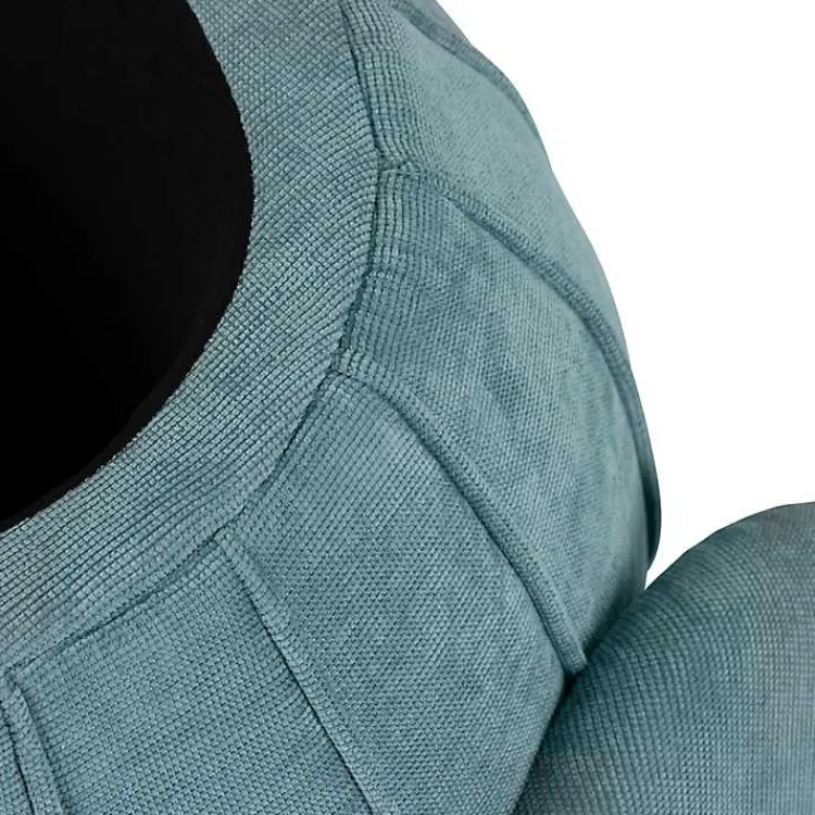 Kirklands Home Rounded Oval Storage Ottoman Blue Discount