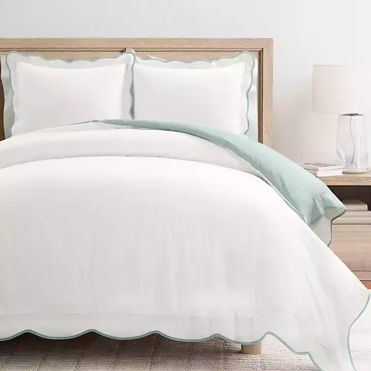 Kirklands Home Blue Scallop Edge 3-pc. Full/Queen Duvet Cover Set Online