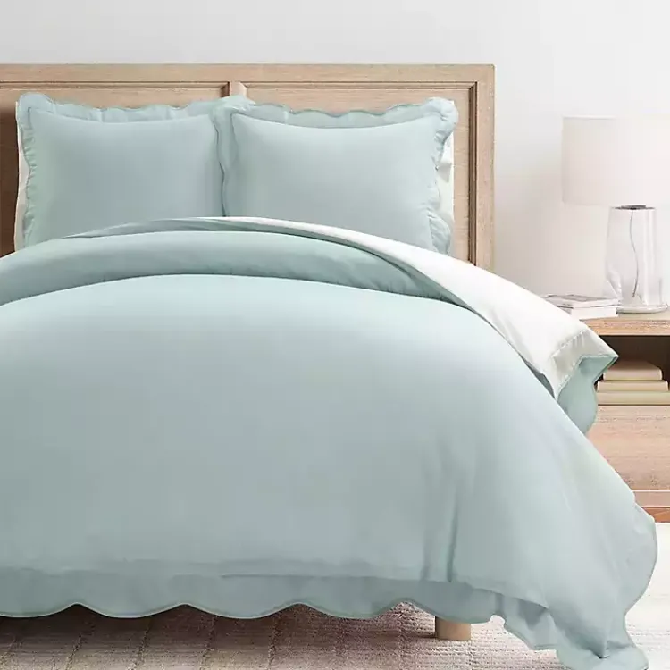 Kirklands Home Blue Scallop Edge 3-pc. Full/Queen Duvet Cover Set Online