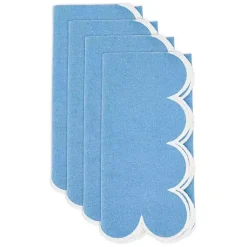 Kirklands Home Scalloped Edge Napkins, Set of 4 Blue