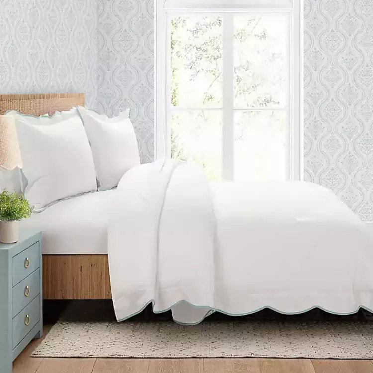 Kirklands Home Blue Scalloped Edge 3-pc. Full/Queen Comforter Set