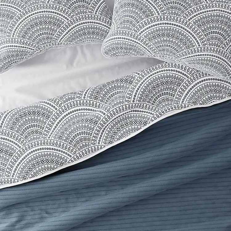 Kirklands Home Blue Scalloped Reversible 3-pc. Queen Quilt Set Hot