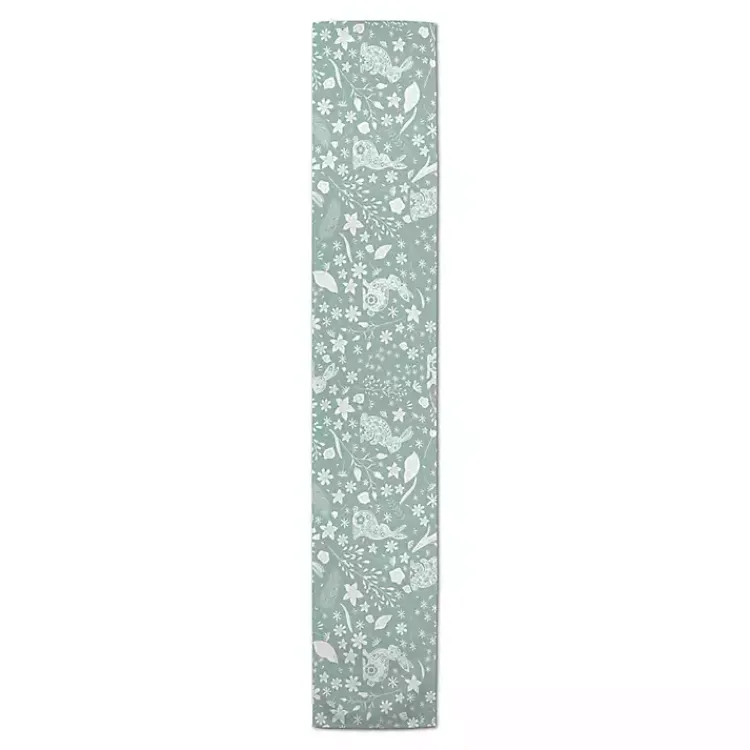 Kirklands Home Blue Scandinavian Bunny Table Runner, 90 in. Best