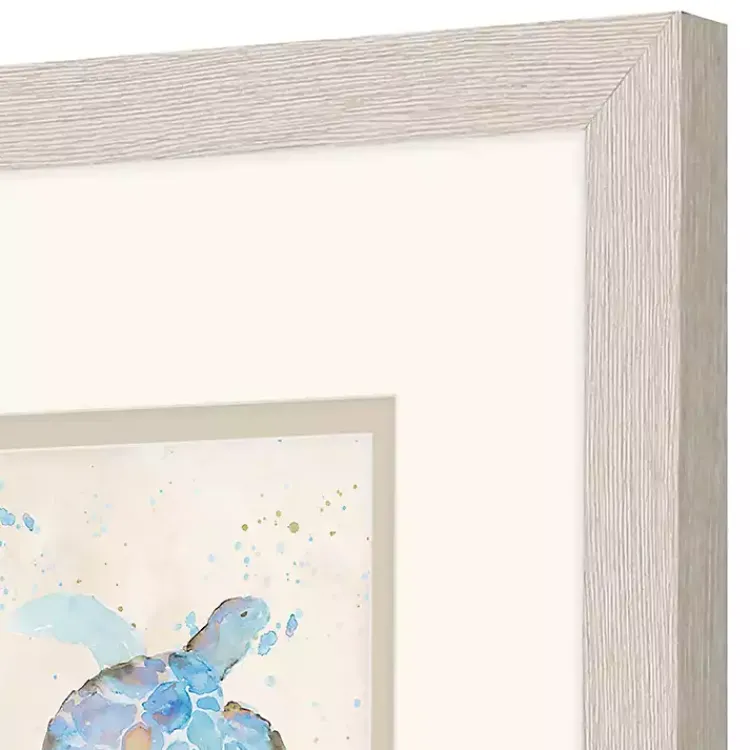 Kirklands Home Blue Sea Turtle Frames Art Prints, Set of 2 New