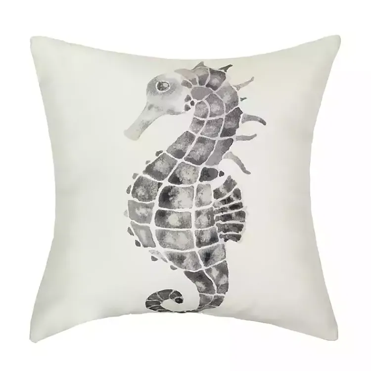 Pillows>Kirklands Home Blue Seahorse Outdoor Pillow