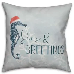 Pillows>Kirklands Home Blue Seas and Greetings Seahorse Pillow