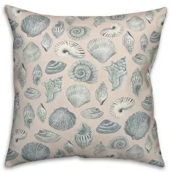 Kirklands Home Blue Seashell Outdoor Throw Pillow New