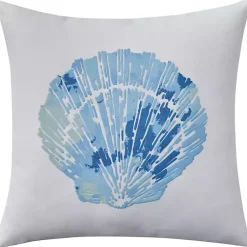Pillows>Kirklands Home Blue Seashell Throw Pillow
