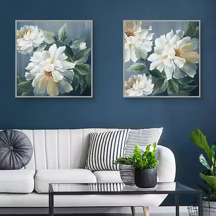 Kirklands Home Secret Garden Framed Canvas Art Print Blue