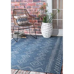 Kirklands Home Blue Serna Tribal Outdoor Area Rug, 8x11 Online