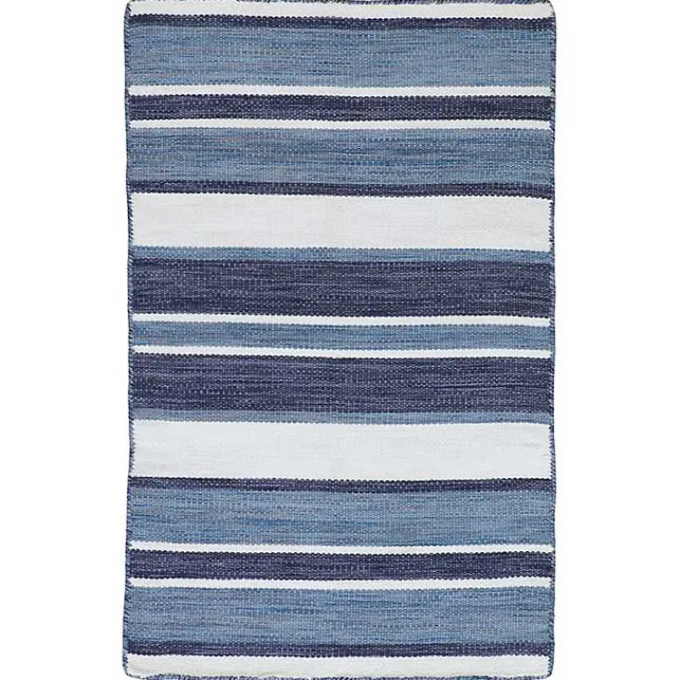 Kirklands Home Blue Shades Striped Indoor/Outdoor Scatter Rug Online