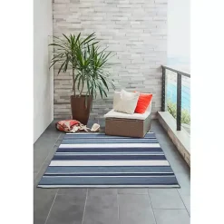 Kirklands Home Blue Shades Striped Indoor/Outdoor Area Rug, 7x9 Hot