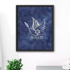 Hanukkah Decorations>Kirklands Home Blue Shalom Dove Framed Hanukkah Wall Art