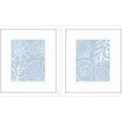 Kirklands Home Blue Shell Silhouettes Framed Art Prints, Set of 2 Discount