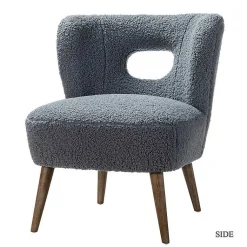 Kirklands Home Sherpa Barrel Accent Chair Blue Clearance