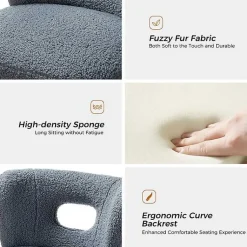 Kirklands Home Sherpa Barrel Accent Chair Blue Clearance