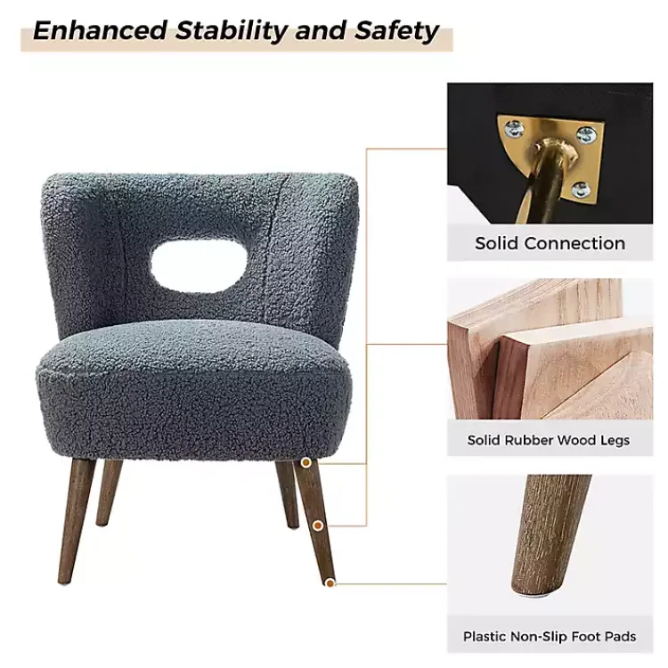 Kirklands Home Sherpa Barrel Accent Chair Blue Clearance