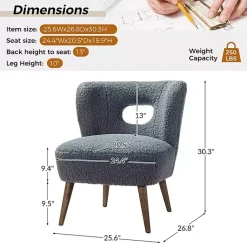 Kirklands Home Sherpa Barrel Accent Chair Blue Clearance