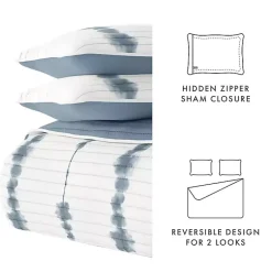 Kirklands Home Blue Shibori Reversible 3-pc. Queen Quilt Set Best