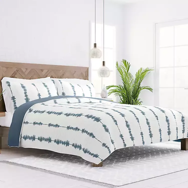 Kirklands Home Blue Shibori Reversible 3-pc. King Quilt Set Discount