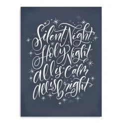 Christmas Art & Wall Decor>Kirklands Home Silent Night Christmas Wall Plaque Blue