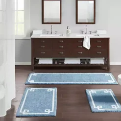 Kirklands Home Simple Trim Cotton Tufted Bath Mat, 40 in. Blue Online