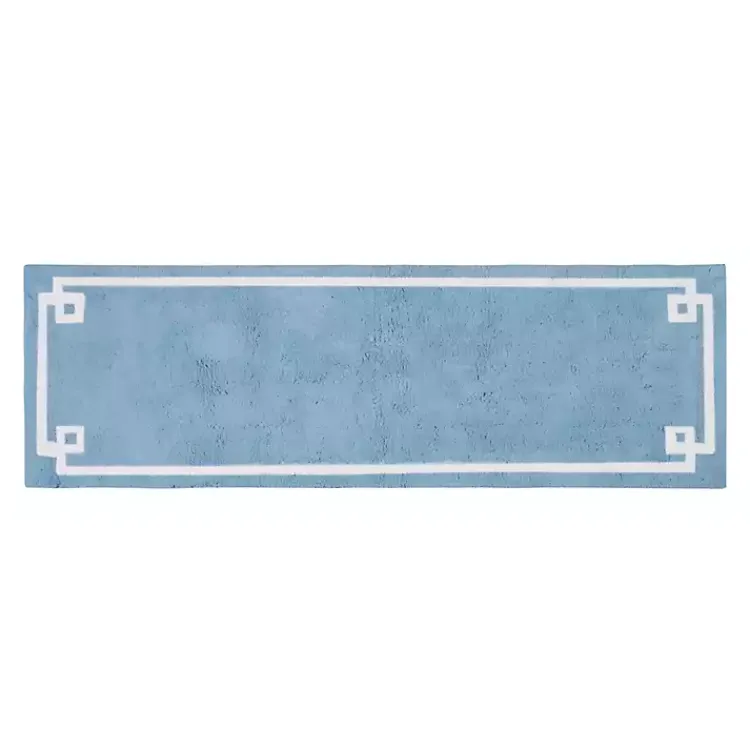 Kirklands Home Simple Trim Cotton Tufted Bath Mat, 72 in. Blue