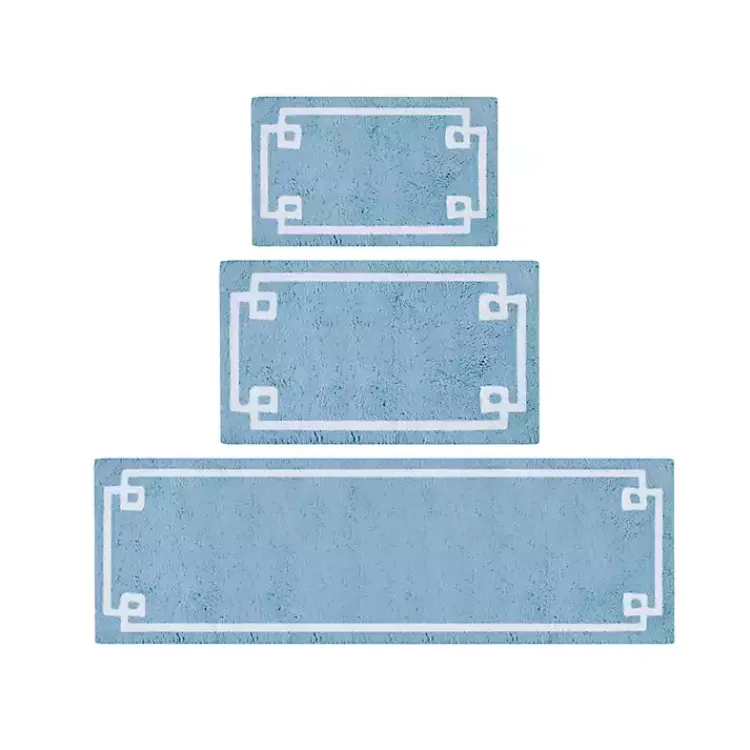 Kirklands Home Simple Trim Cotton Tufted Bath Mat, 72 in. Blue