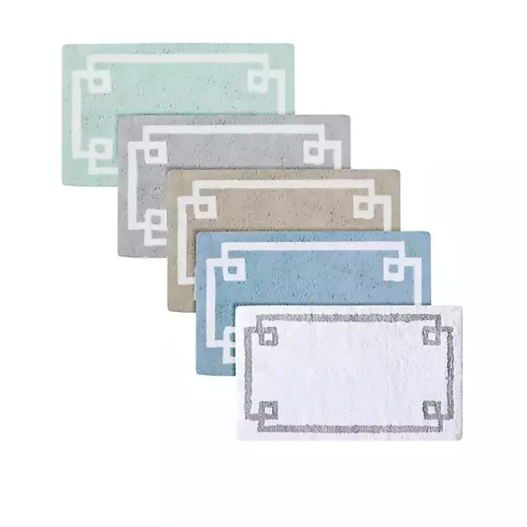 Kirklands Home Simple Trim Cotton Tufted Bath Mat, 72 in. Blue