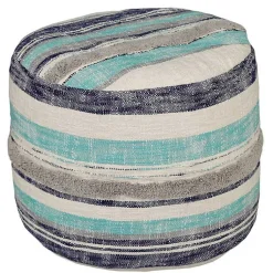 Poufs & Floor Cushions>Kirklands Home Blue Slub Tufted Pouf