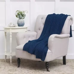 Blankets & Throws>Kirklands Home Soft Knitted Throw Blue