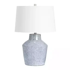 Kirklands Home Speckled Ceramic Jar Table Lamp Blue