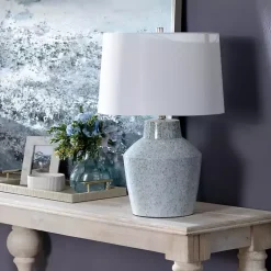 Kirklands Home Speckled Ceramic Jar Table Lamp Blue