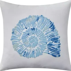 Pillows>Kirklands Home Blue Spiral Seashell Throw Pillow