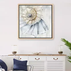 Kirklands Home Blue Spiral Shell Framed Canvas Art Print Clearance